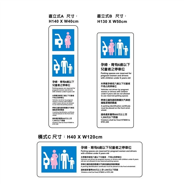 婦幼停車位指示牌鋁板