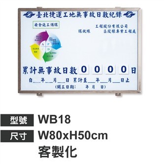 WB18無事故日數紀錄燈箱