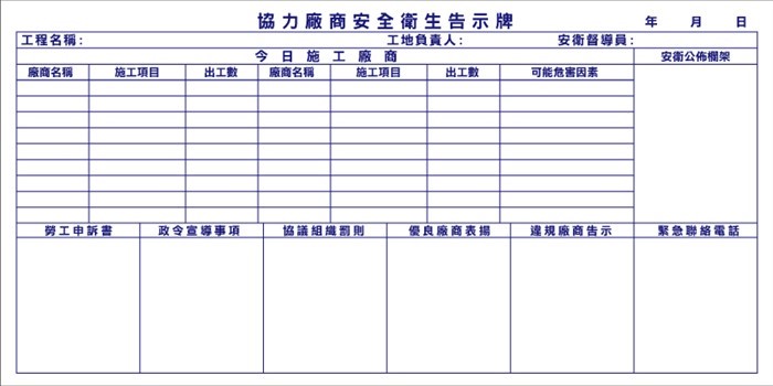 WB04 協力廠商安衛告示牌