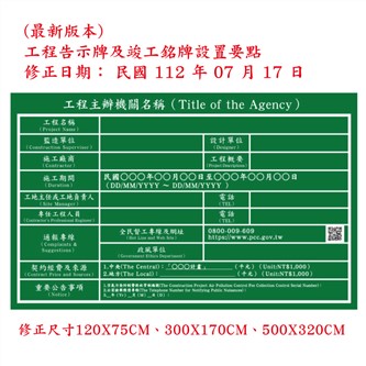 (最新版本)工程告示牌及竣工銘牌設置要點