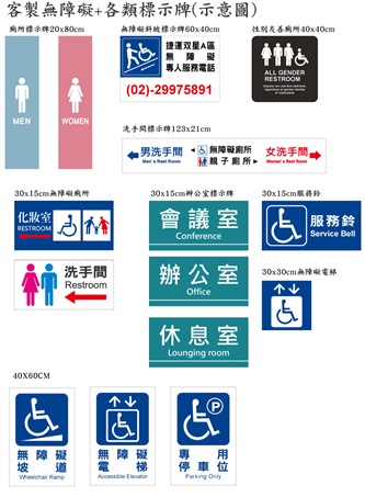 客製無障礙標示牌(示意圖)