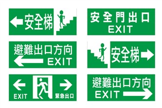 逃生方向指示燈標示