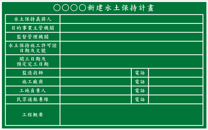P14水土保持計畫告示牌120x75cm