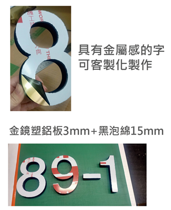 具有金屬感的字(客製化製作)